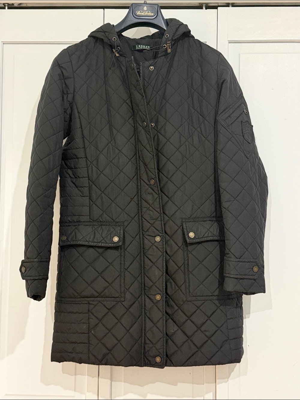 Lauren Ralph Lauren Black Quilted Hooded Puffer Coat